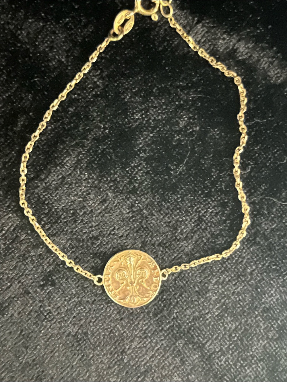 Gold plated Sterling Silver Italian Florentine Florin Bracelet 8”